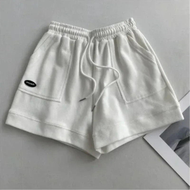 2026 Damen Bequeme lockere weite Hose mit Kordelzug A-Hose Schmale Taille Slim Fit Lässige Sportshorts für Zuhause Vielseitig Neu