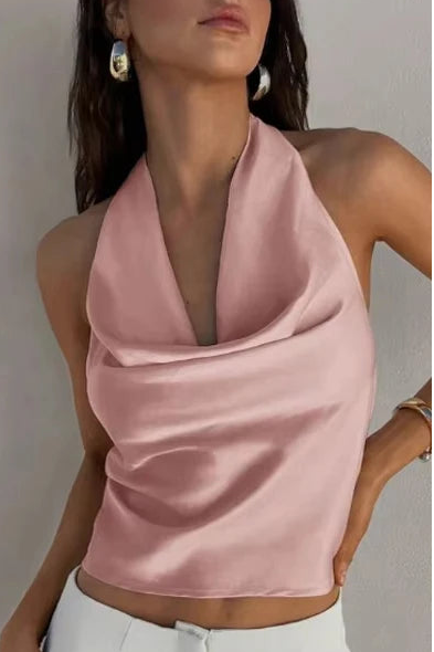 MUJER Satin Halter Tops Woman 2026