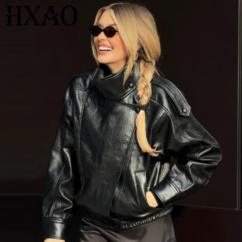 HXAO Women's Jacket Leather Jackets