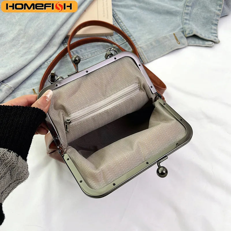 HOMEFISH Vintage Style Leather Handbag