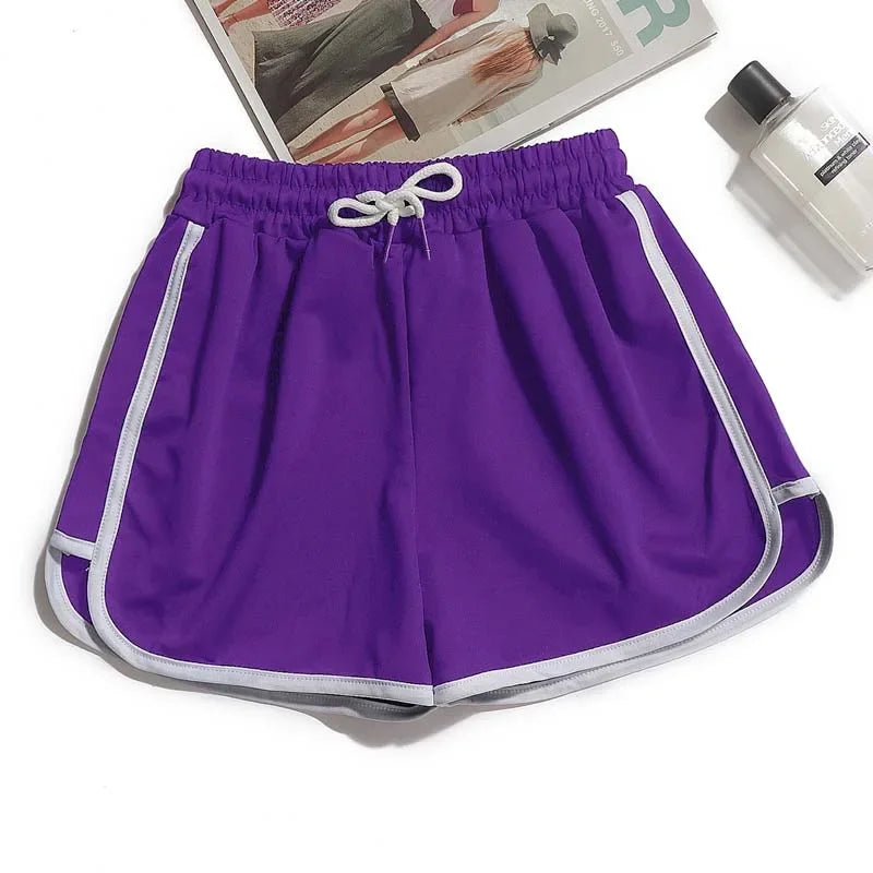 Damen gestreifte lässige Shorts koreanischer Harajuku-Stil locker kombinierbare Sport-Shorts Sommer Mode schlichte Yoga dünne Mini-Shorts weiblich