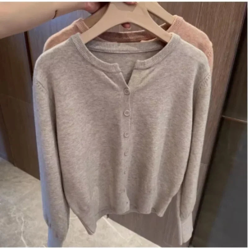 2026 Neue Mode Damen Fleece Strick Locker Kurz Kaschmir Pullover Rundhals Warm Koreanischer Lässiger Damen Pullover Top Kleidung