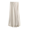 MUJER 2026 Satin Women High Waist Long Skirts
