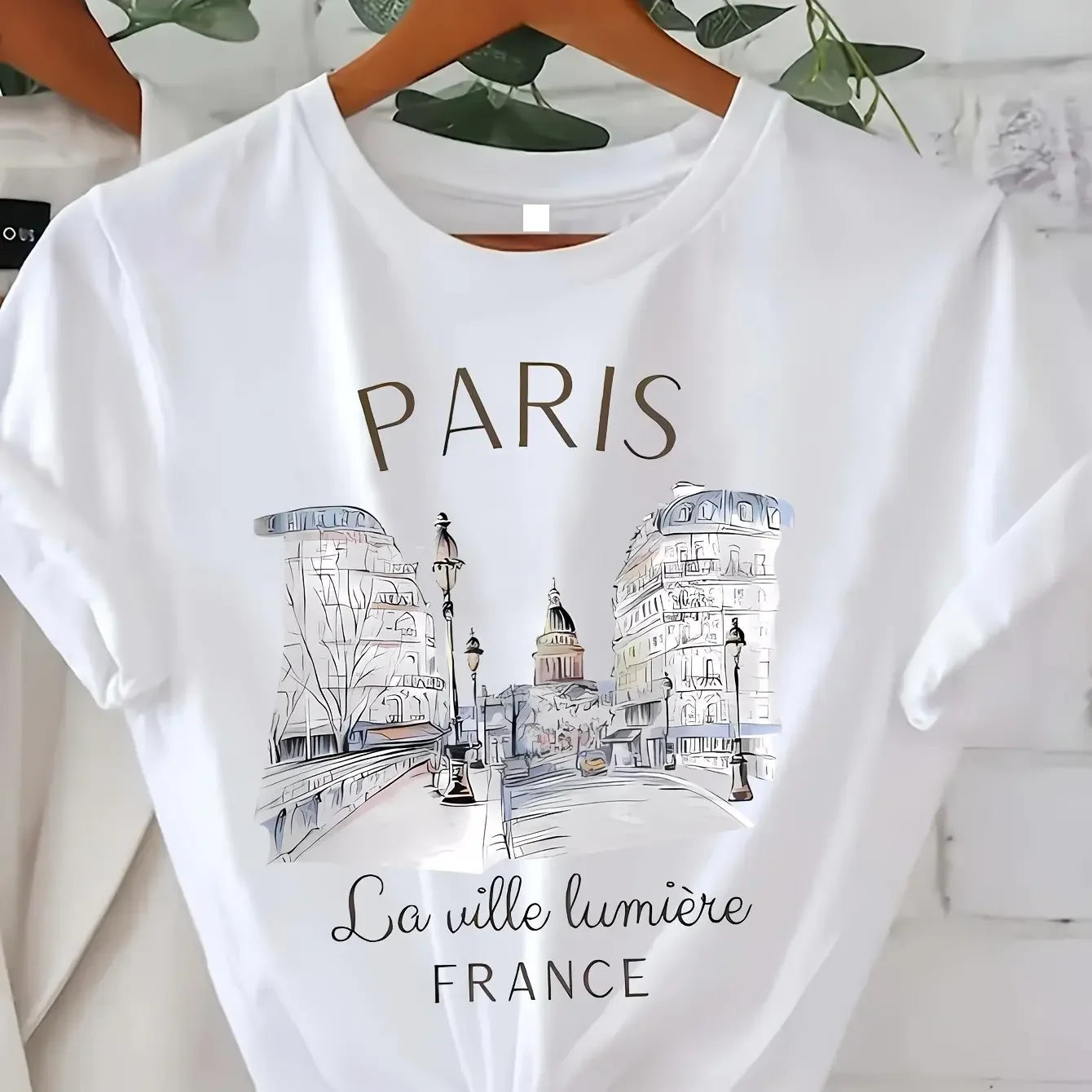 Paris Women Print T-shirt Casual