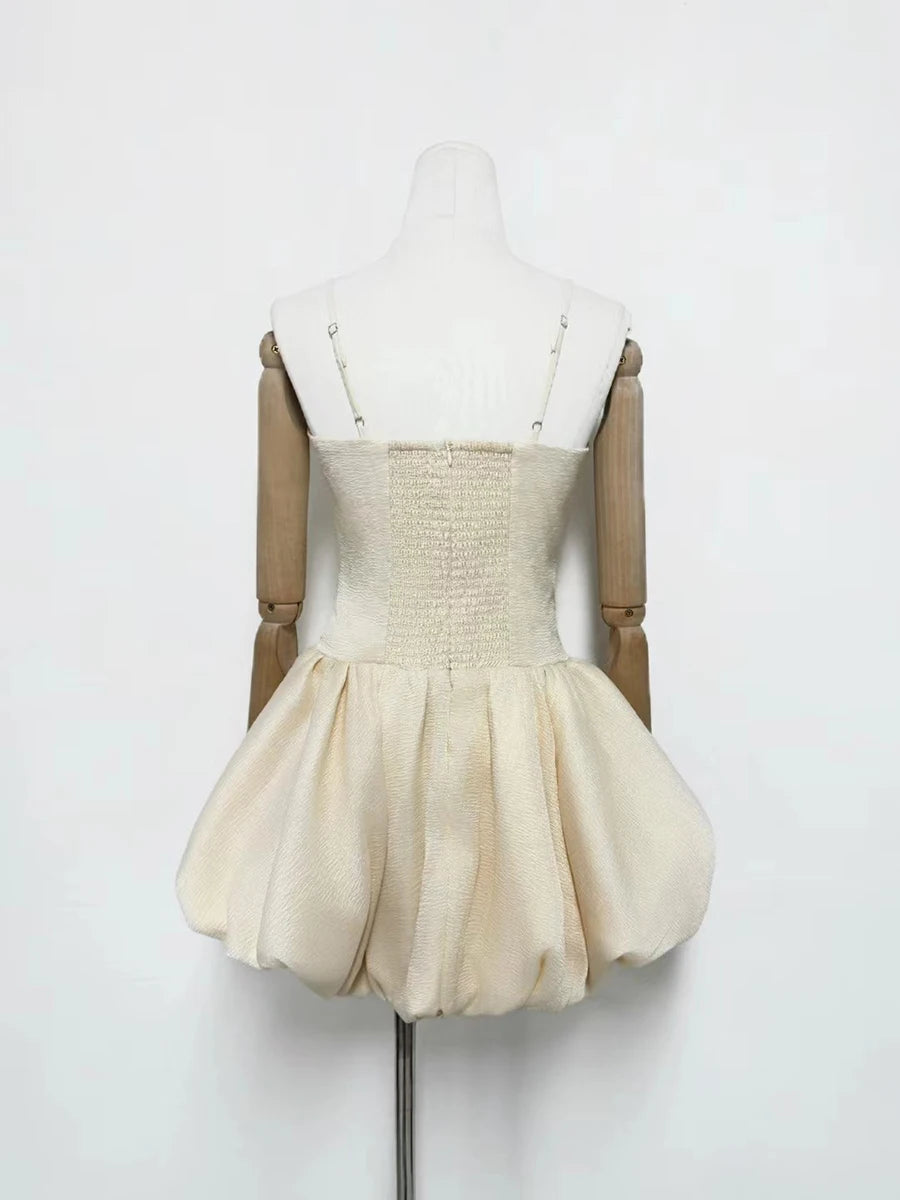 VGH Solid Sexy Patchwork Flower Hem Dress for Women