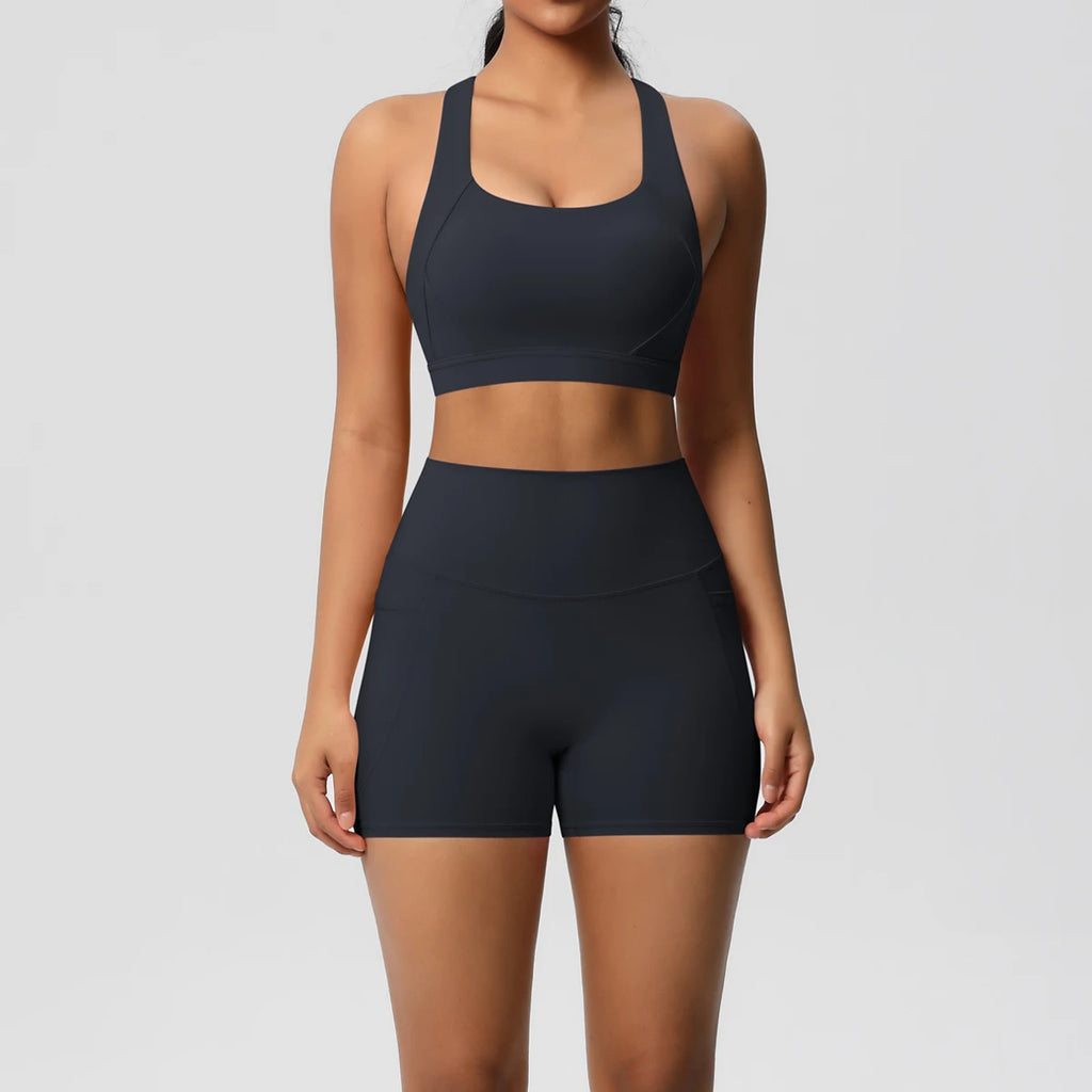 2PCS Sportswear With Pocketed Yoga Set Leggings
