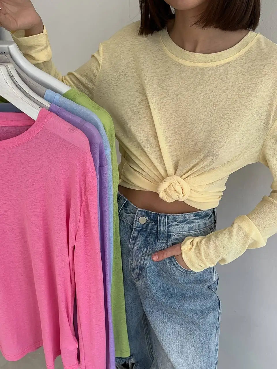 Casual Knitted Soft Woman Tops
