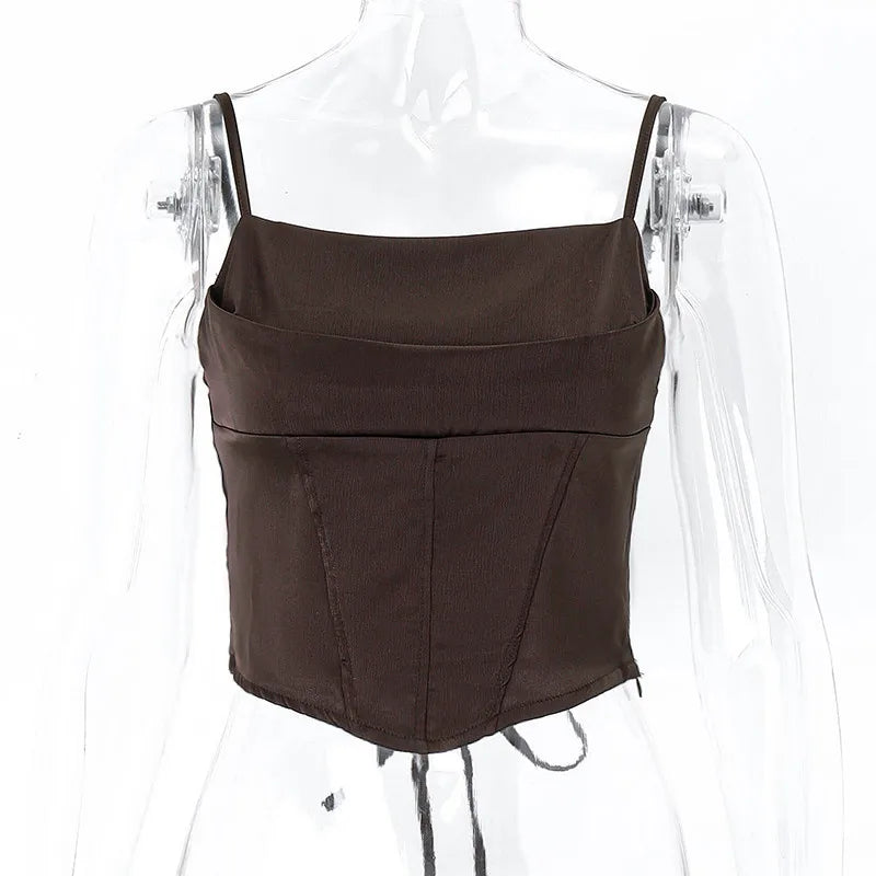 Spaghetti Strap Tank Top Backless
