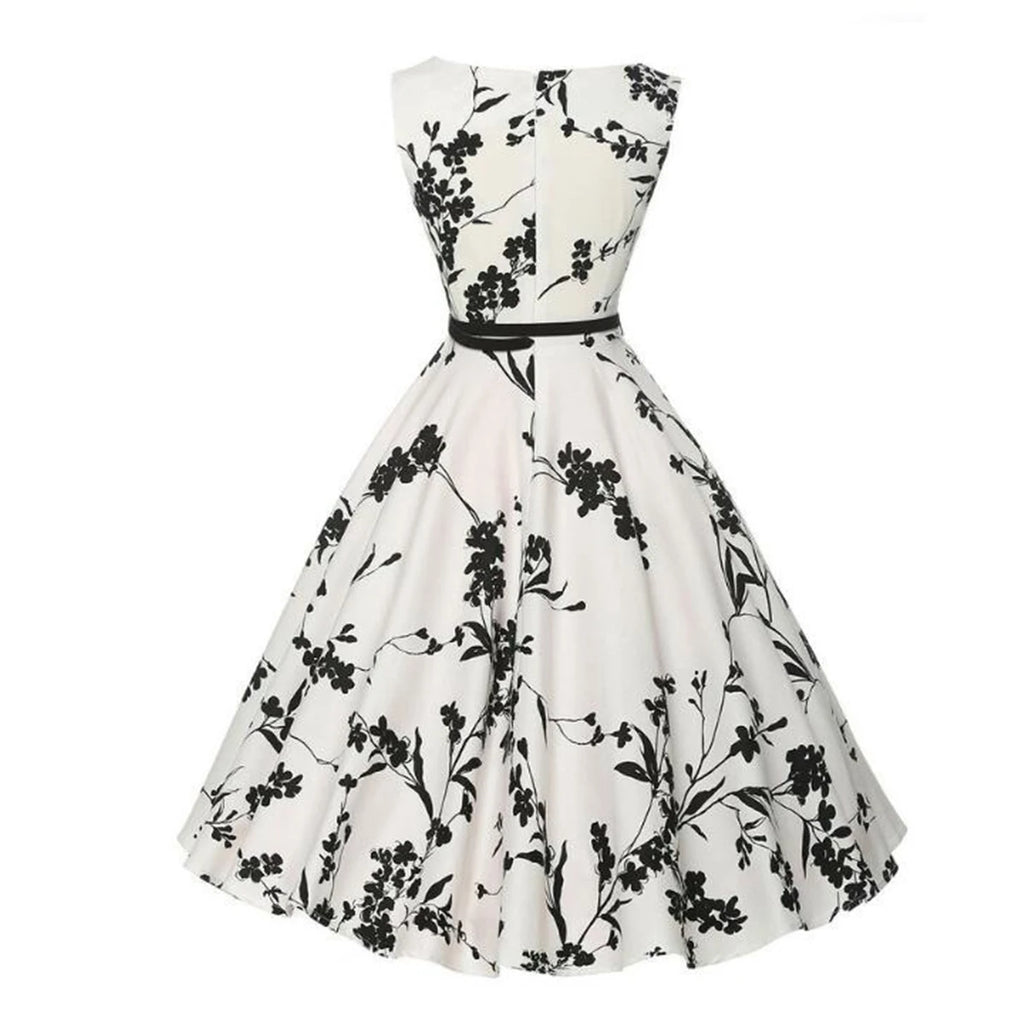 Summer Floral Robe Retro Swing Casual Vintage Dress