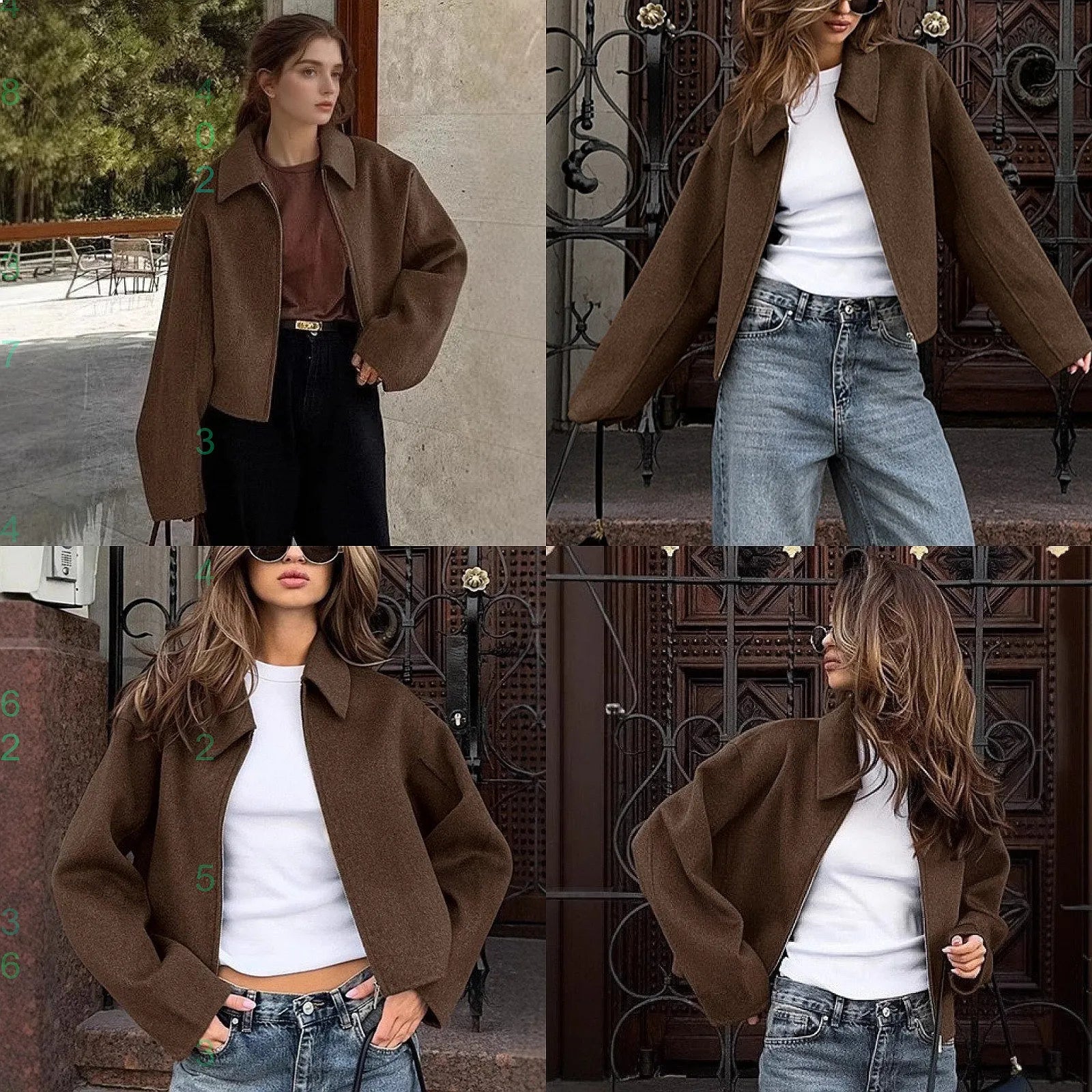 Casual Formal Cotton Zipper Coat Jacket