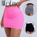 1 Stück Frühling Sommer Neu Hoher Bund Elastischer Business Damen Minirock Schwarz Schlankmachender Strickrock Halber Körper Professionelle Arbeit
