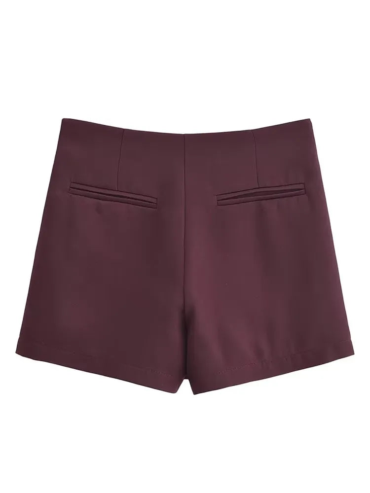 TFMLN Neue Frühling Damen Uni-Skort Mode Causal Seitenreißverschluss Mini-Shorts Röcke Vintage Hohe Taille Streetwear Shorts Röcke