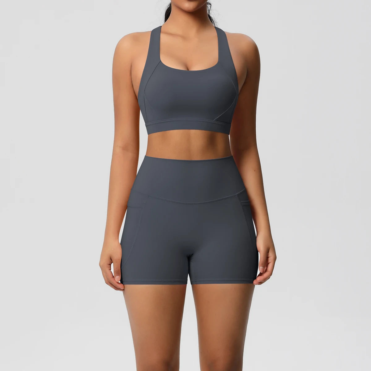 2PCS Sportswear With Pocketed Yoga Set Leggings