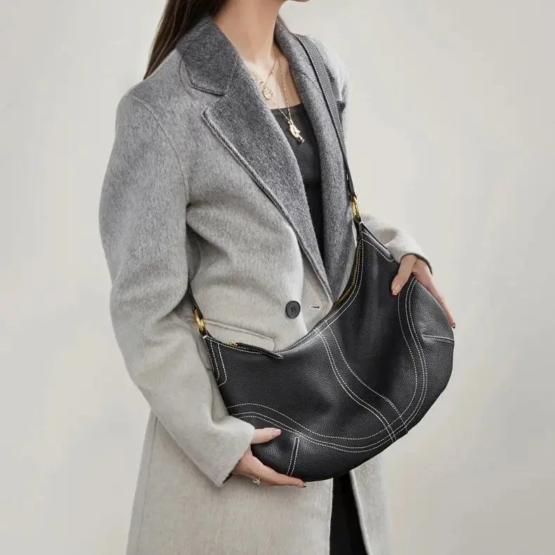 Large Capacity Shoulder Leather Bag