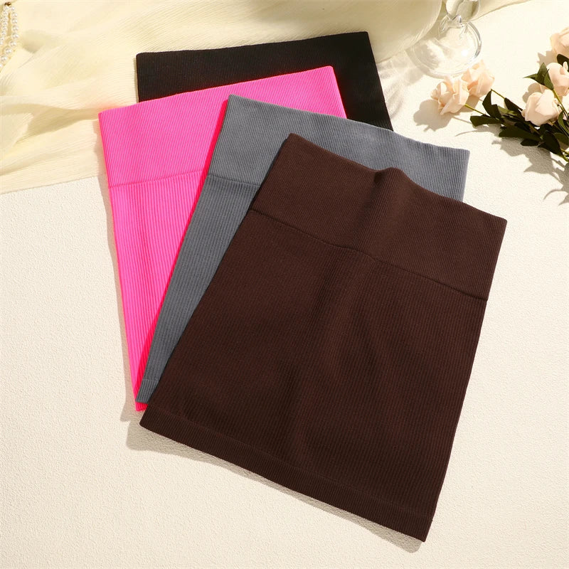 Damen Gerippter Sexy High Waist Mini Slim Rock, Vielseitig als Bleistiftrock fürs Büro, Unifarben, Weich, Dehnbar, Kurzer Rock für Alle Jahreszeiten