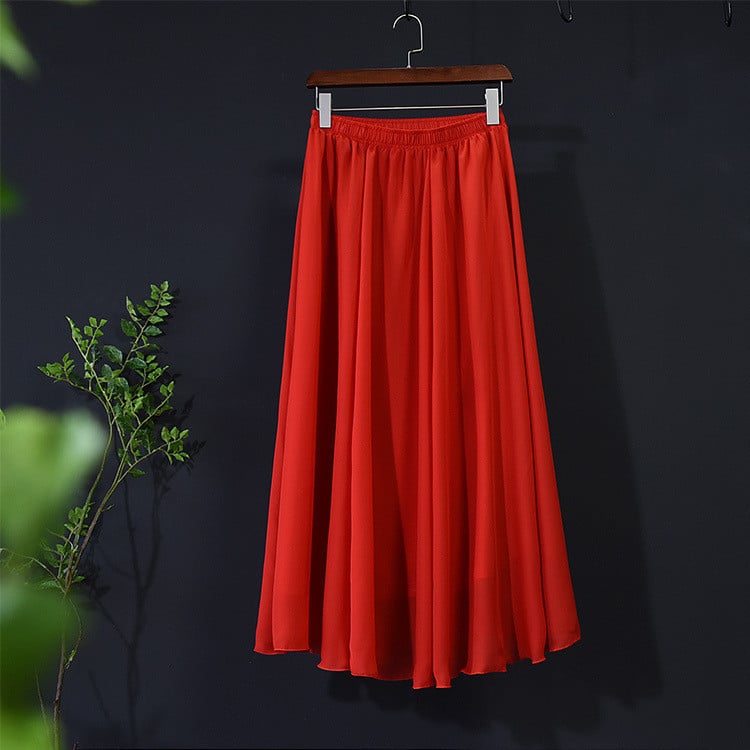 Chic Mid-Length Beach Chiffon Skirt