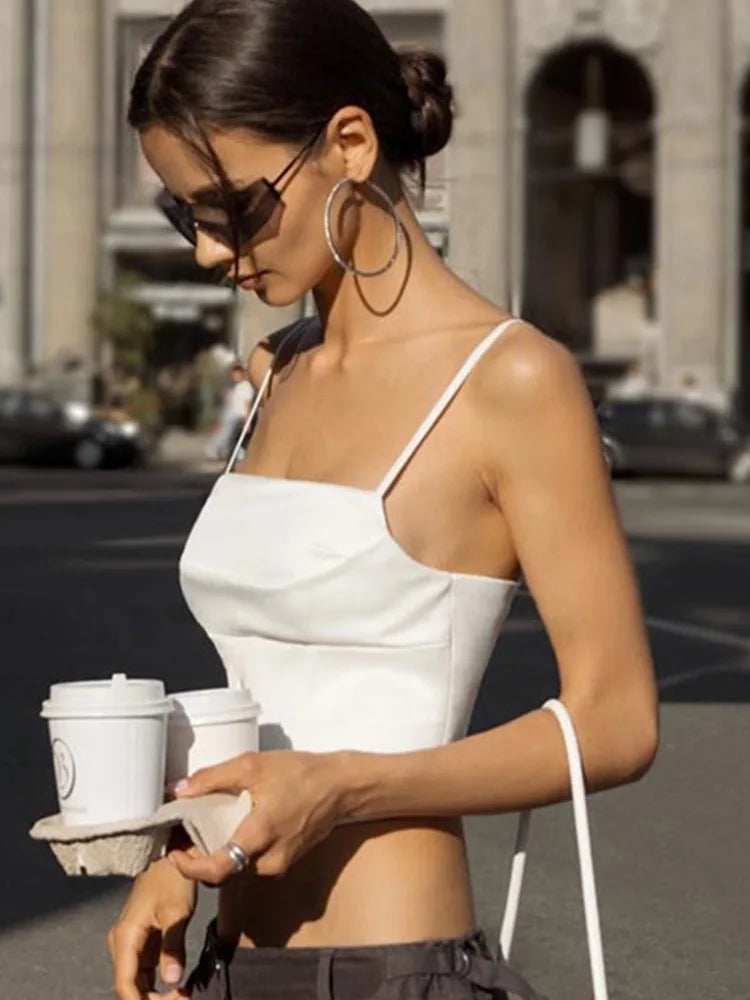 Spaghetti Strap Tank Top Backless