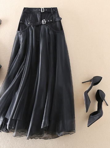 High Waist Elegant Mesh Skirt