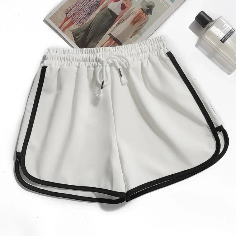 Damen gestreifte lässige Shorts koreanischer Harajuku-Stil locker kombinierbare Sport-Shorts Sommer Mode schlichte Yoga dünne Mini-Shorts weiblich
