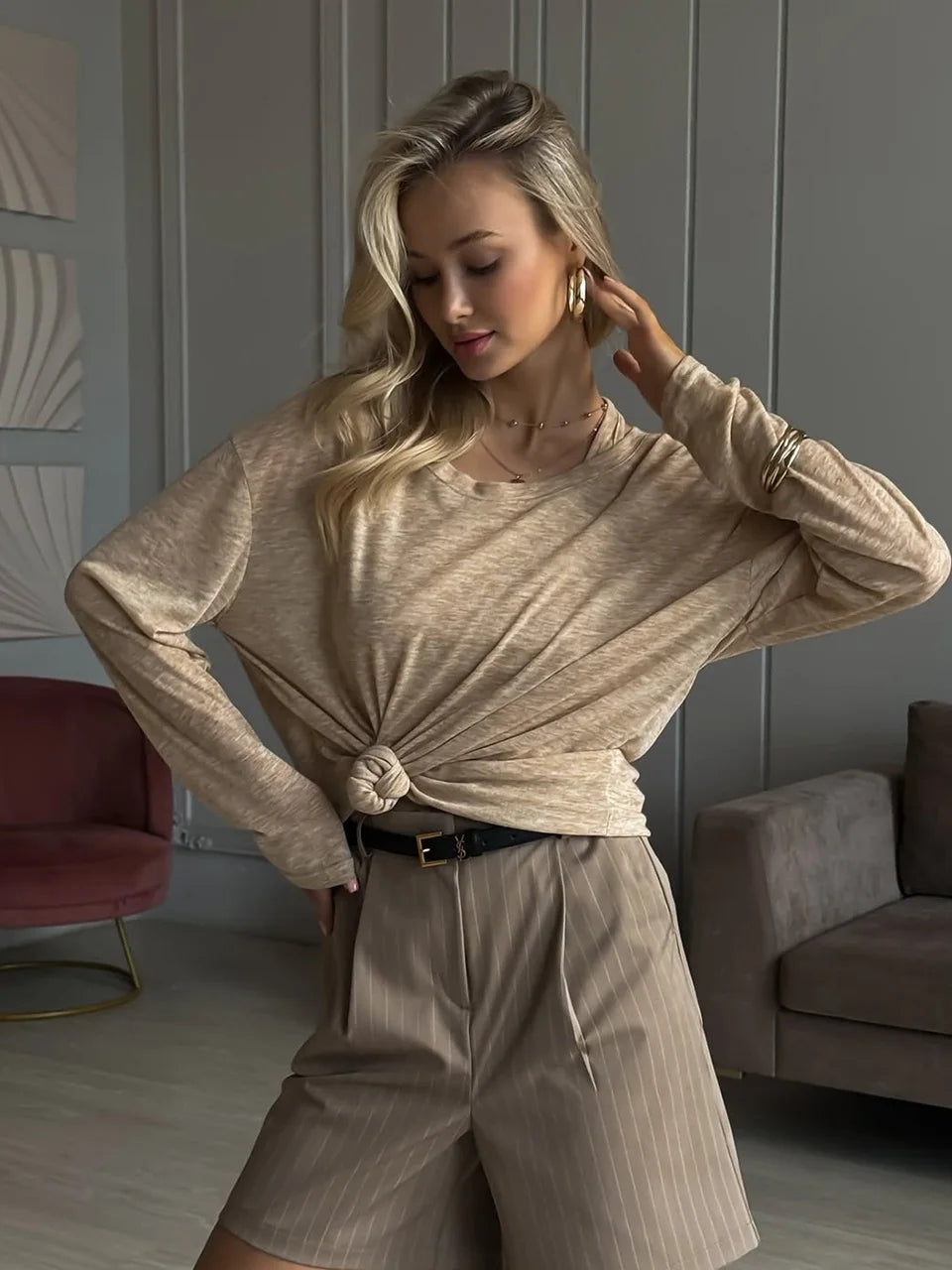 Casual Knitted Soft Woman Tops