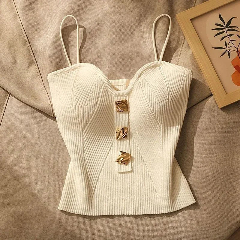 Slim Fit T-Shirt No Chest Pad Short Tank Tops