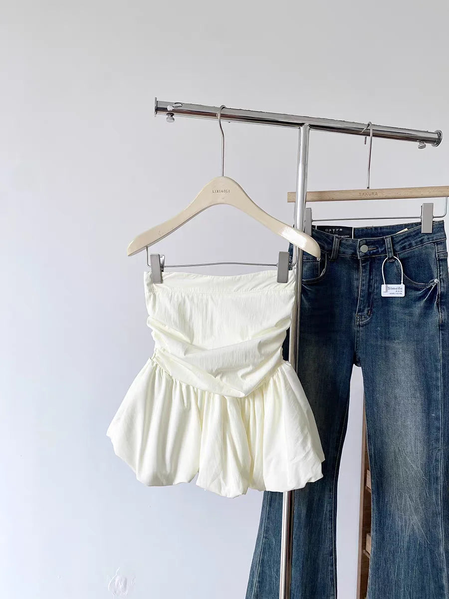 Sleeveless Crop Top Korean Style Chic Summer