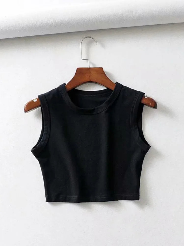 Sommer Vintage Weiß Crop Tops Damen Biker Schwarz Punk Sexy Tank Top Korean Streetwear Cropped Ärmelloses Top Feminino