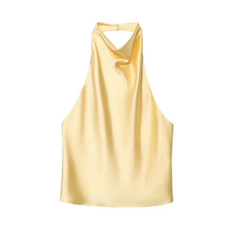 MUJER Satin Halter Tops Woman 2026
