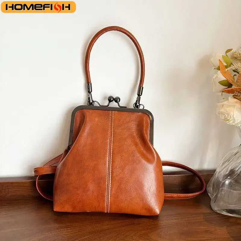 HOMEFISH Vintage Style Leather Handbag