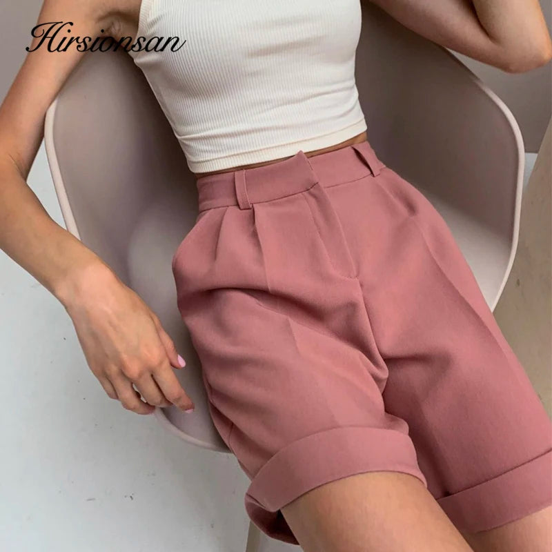 Hirsionsan High Waist Shorts Women Pants