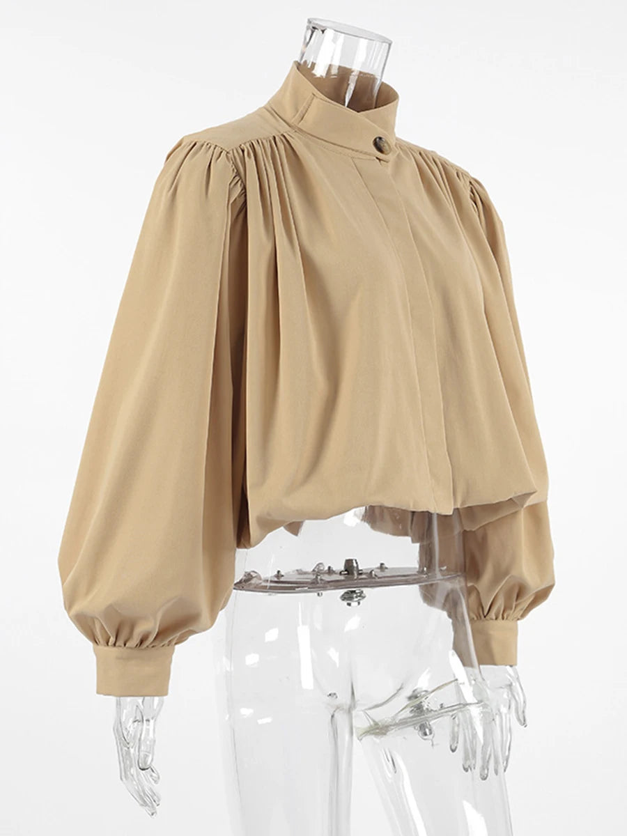 VGH Fashionable Khaki Coat for Women Jacket