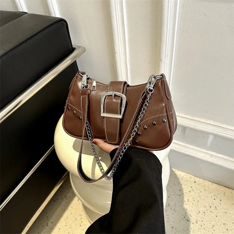 Vintage Rivet Women's Shoulder Bag