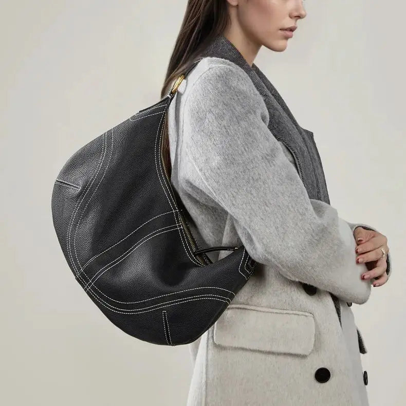 Large Capacity Shoulder Leather Bag