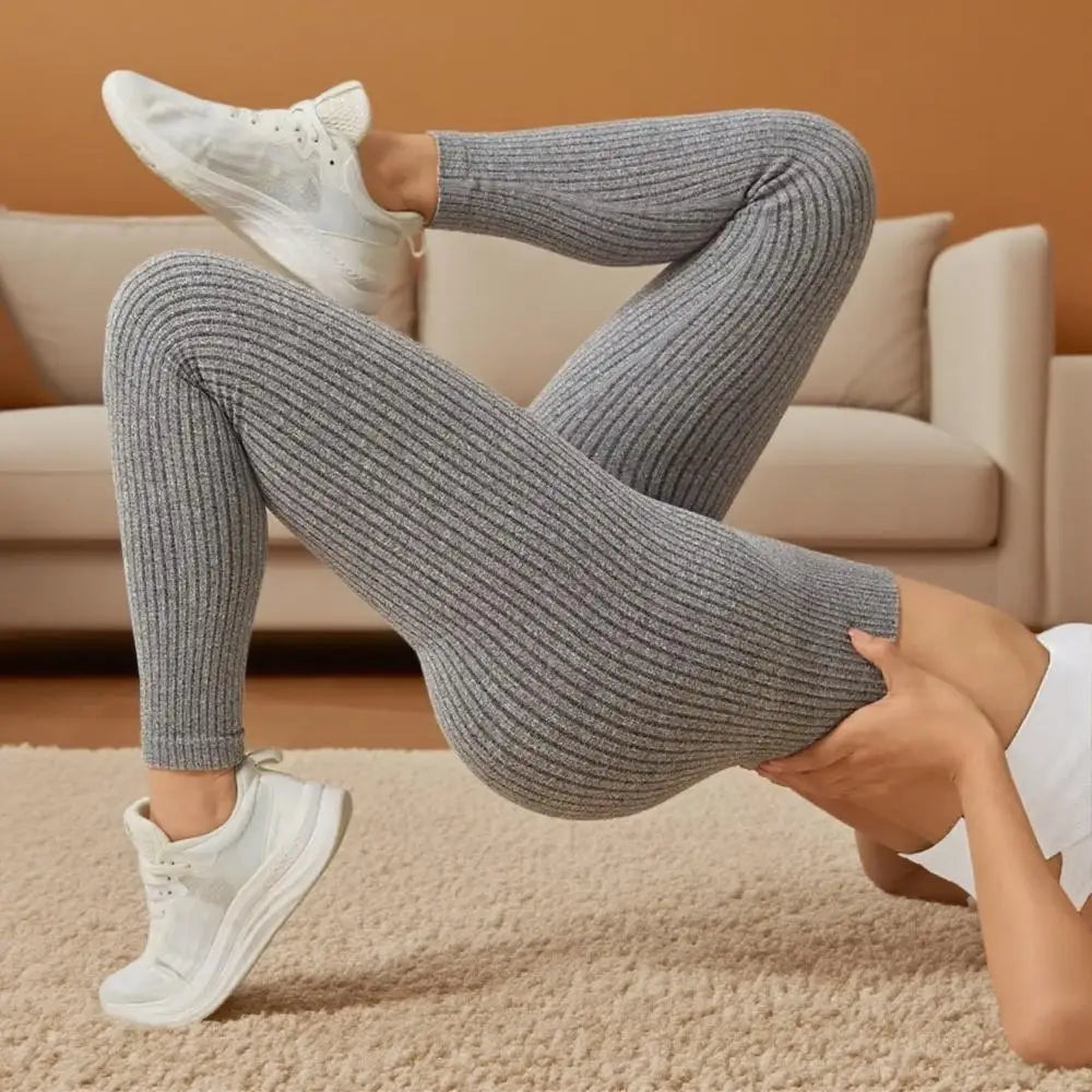 Damen Sport Leggings Nahtlose Yogahosen mit Bauchkontrolle Sportbekleidung Frauen Gym Leggings Damenhosen Fitness Damenbekleidung