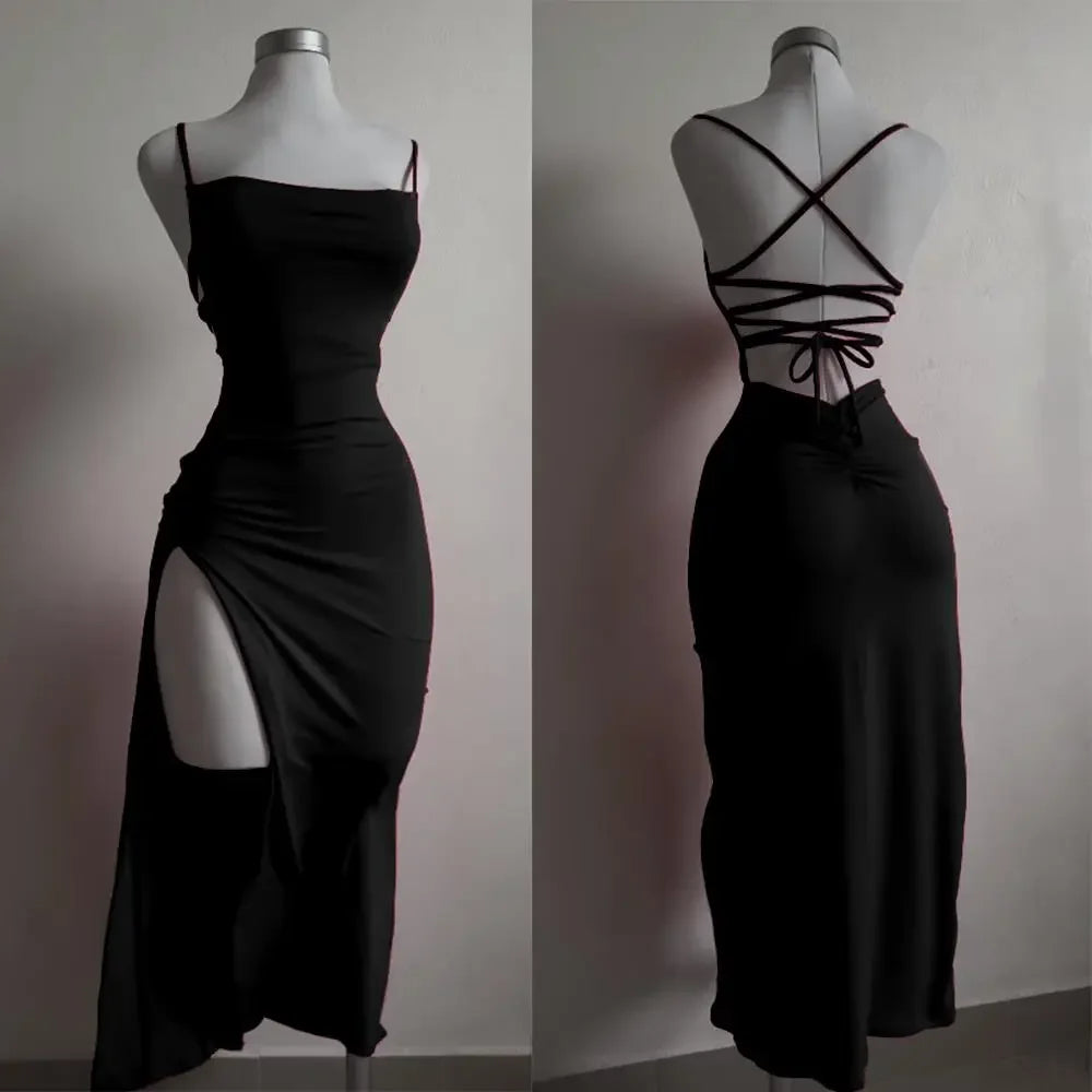 2025 explosives neues Kleid Sommer hohe Sensibilität Neckholder Träger Spice Girl Tasche Hüftkleid