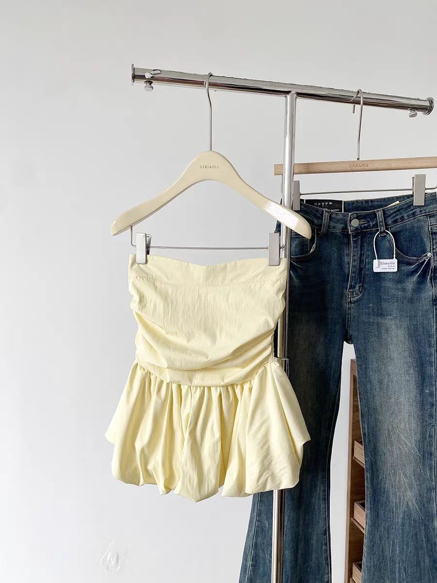 Sleeveless Crop Top Korean Style Chic Summer