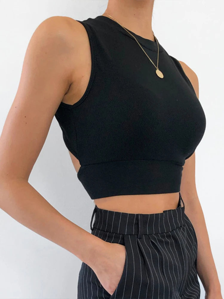 Women tank top bandage slim crop top