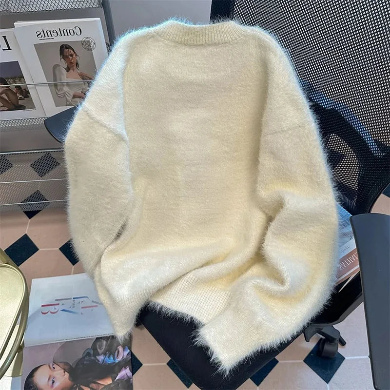 Autumn Faux Mink Velvet Sweaters Women