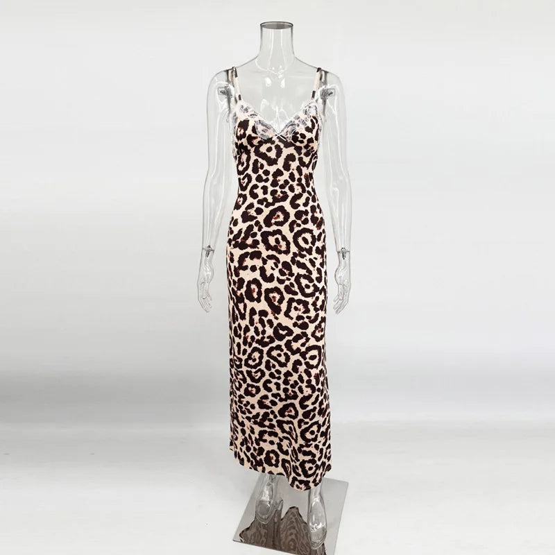 Tossy Lace V-Neck Patchwork Spring Long Dress