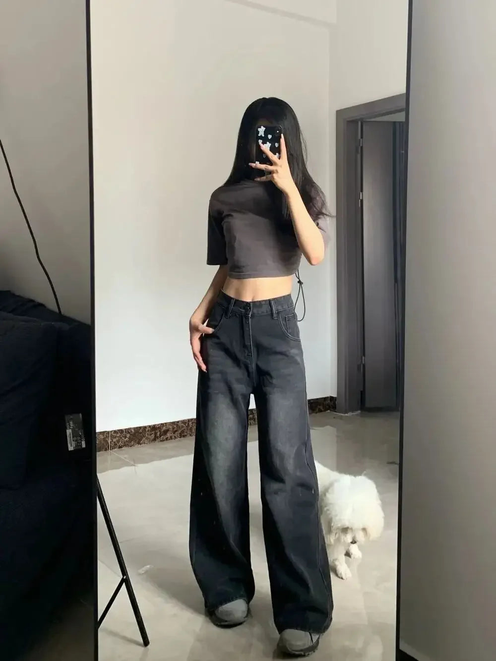 Slimming Jeans for Women Loose-Fit Denim Pants