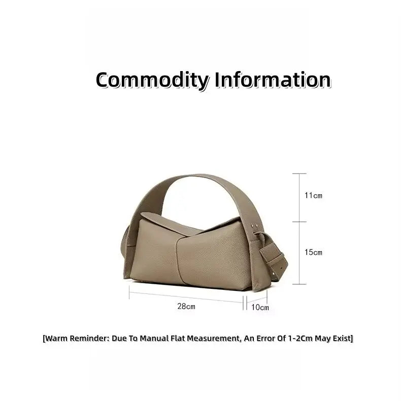 Detachable Shoulder Strap Leather Handbag