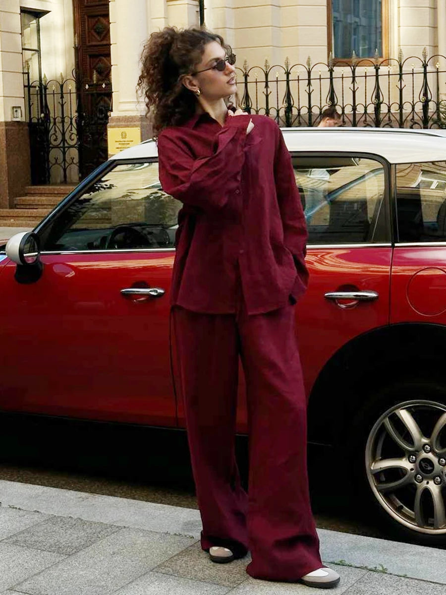 Bornladies Cotton Casual Pants Sets Women's