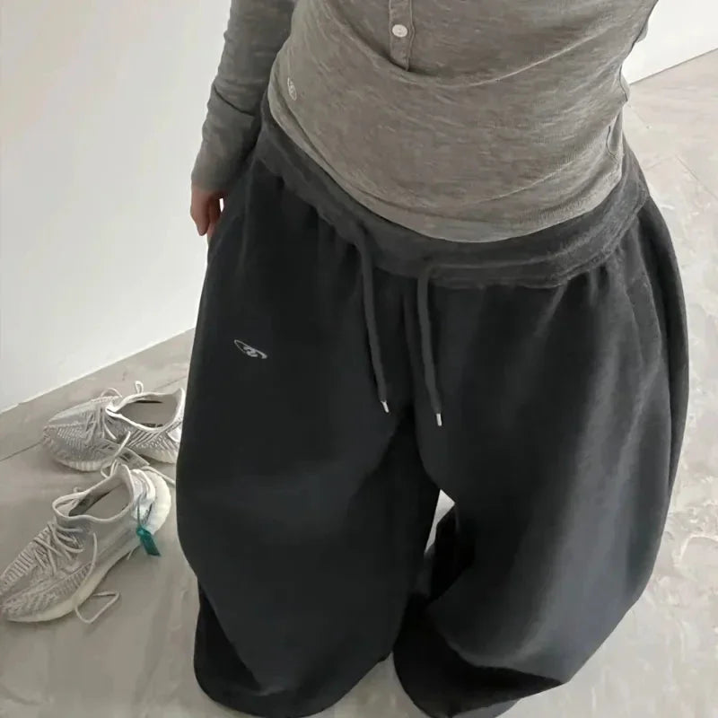 American Retro Hip-Hop Oversized Casual Sweatpants