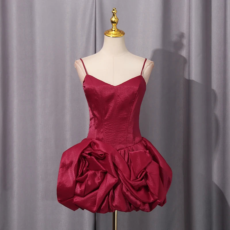 VGH Solid Sexy Patchwork Flower Hem Dress for Women