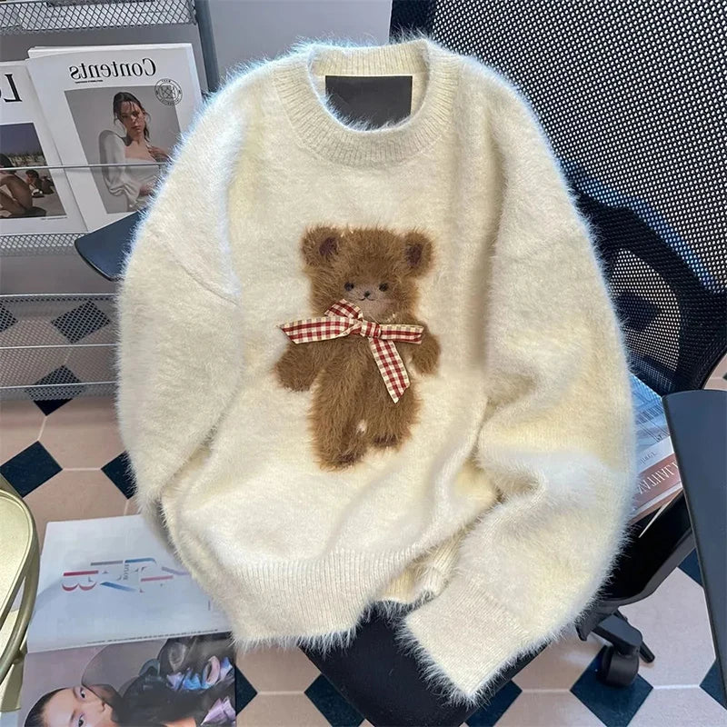 Autumn Faux Mink Velvet Sweaters Women