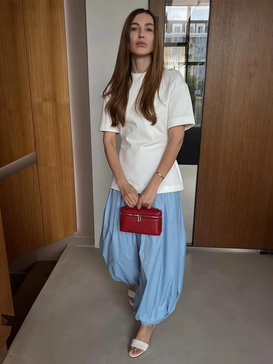 Cotton Loose Lantern Style Wide Leg Pants