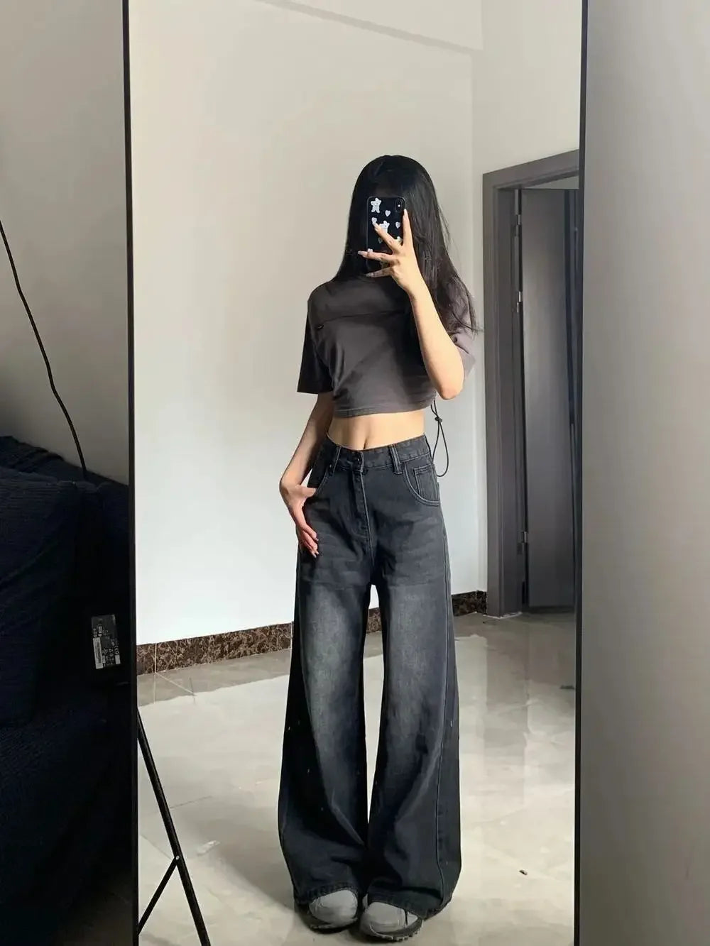 Slimming Jeans for Women Loose-Fit Denim Pants