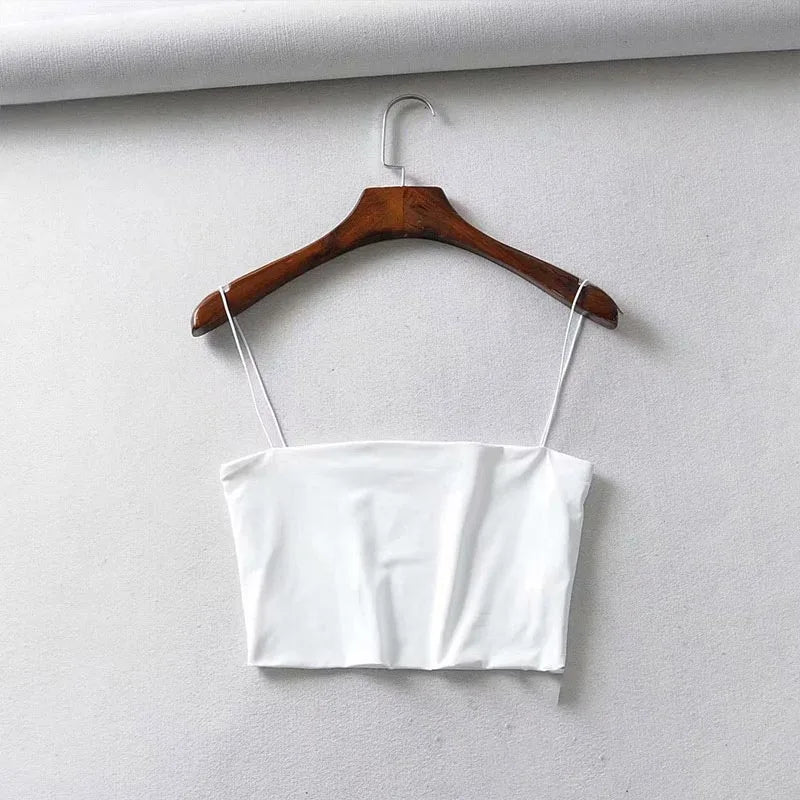 2022 Sommer Damen Crop Top Sexy elastisch Baumwolle Camis ärmellos Kurzes Tank Top Bar