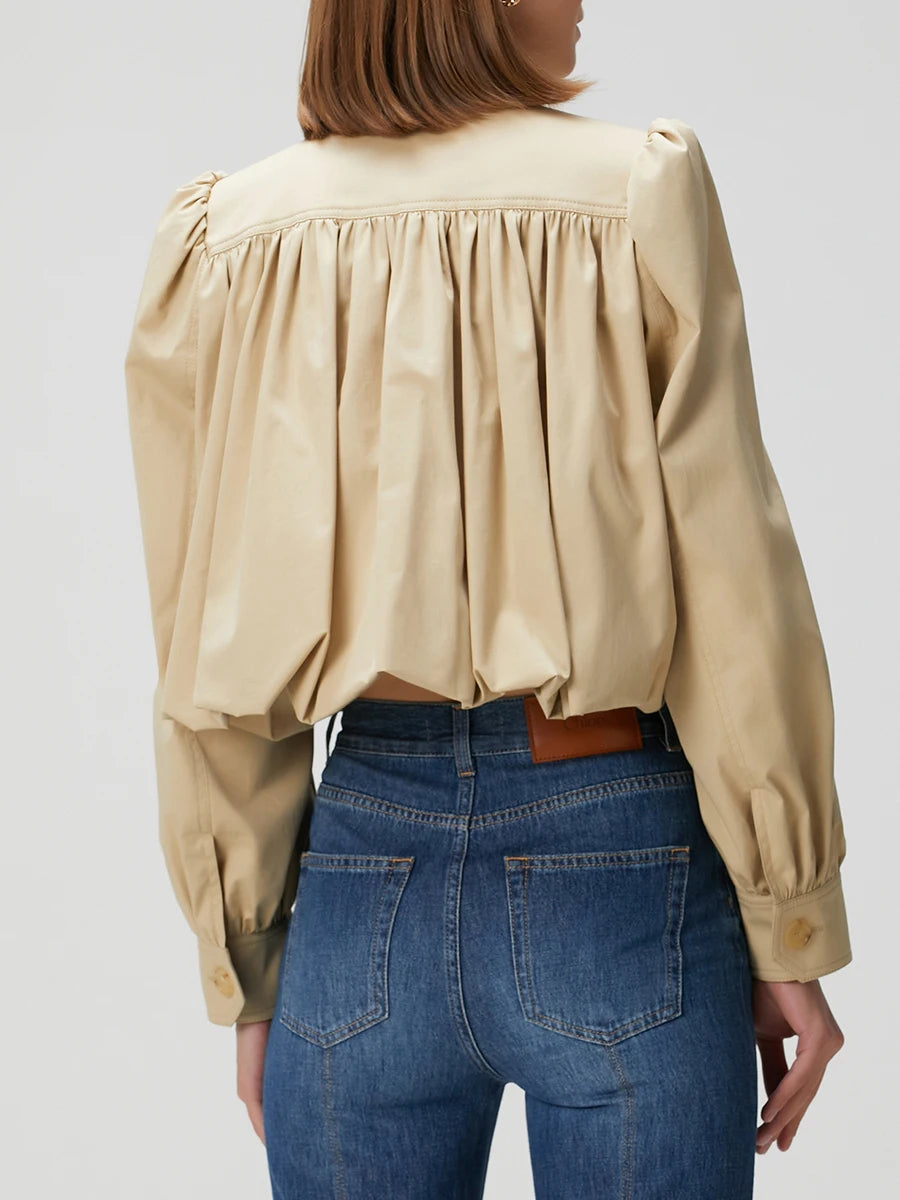 VGH Fashionable Khaki Coat for Women Jacket