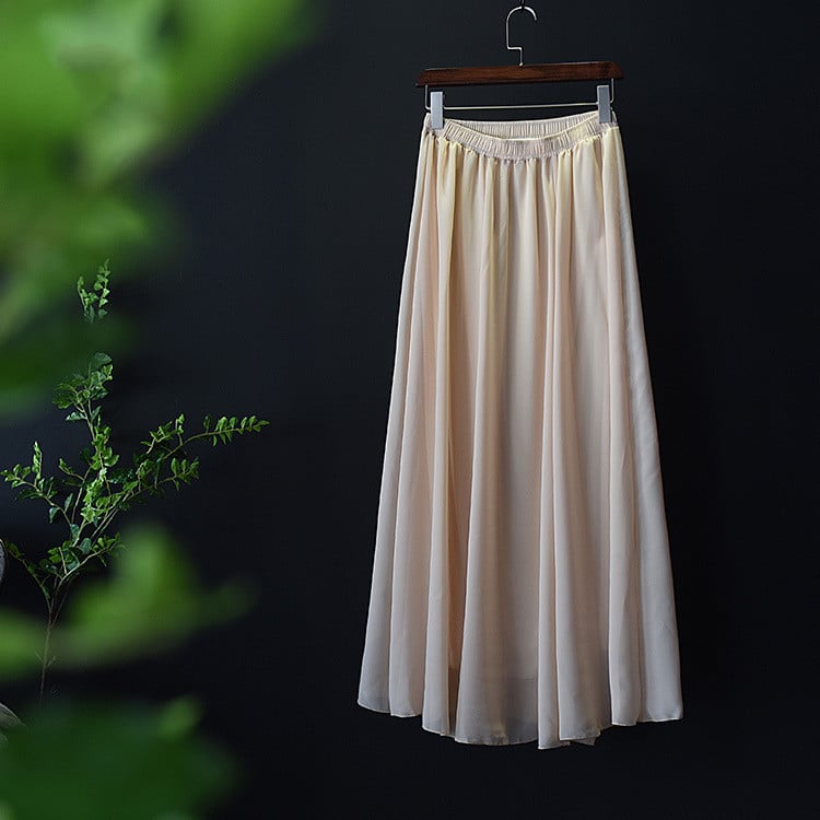 Chic Mid-Length Beach Chiffon Skirt